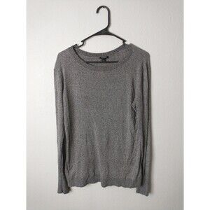 Express Gray Long Sleeve Fitted Sweater